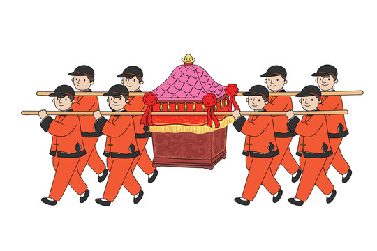 廟班抬神轎插圖