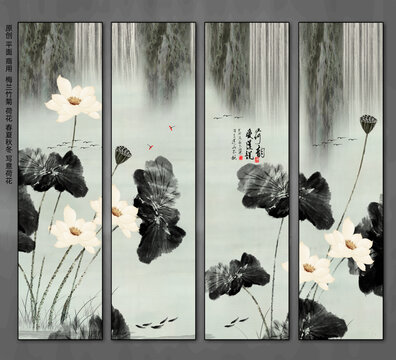 荷花裝飾畫