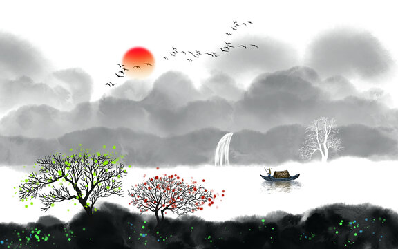 水墨山水畫