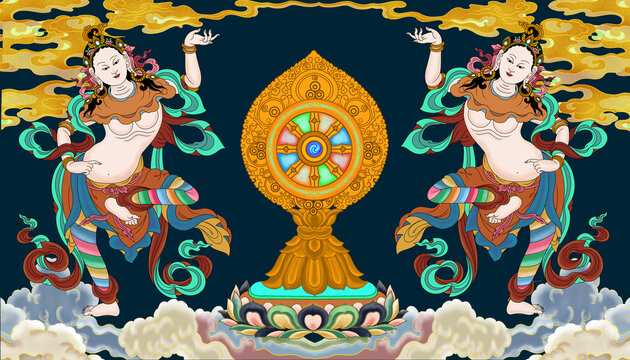 精美藏式裝飾畫高清圖