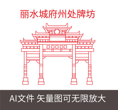 麗水城府州處牌坊