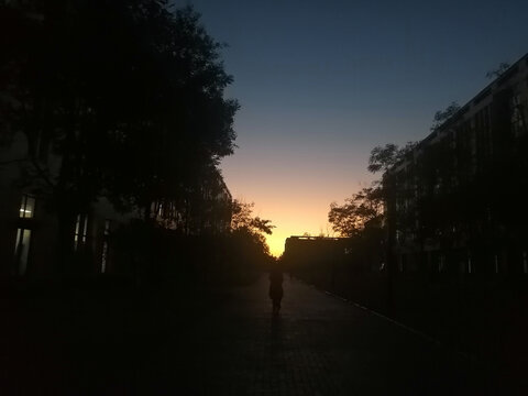 夕阳独行