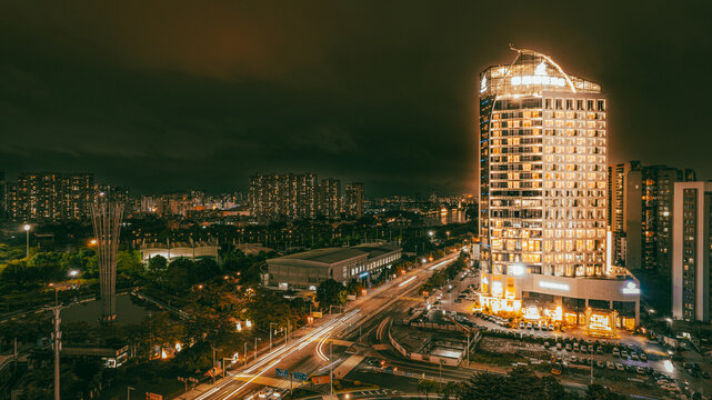 东莞市万江区都市夜景