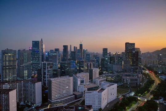 深圳南山科技园后海风光夜景