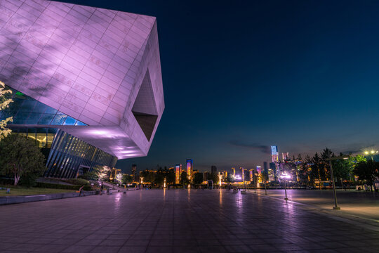 长沙滨江文化园建筑广场三馆一厅灯光夜景