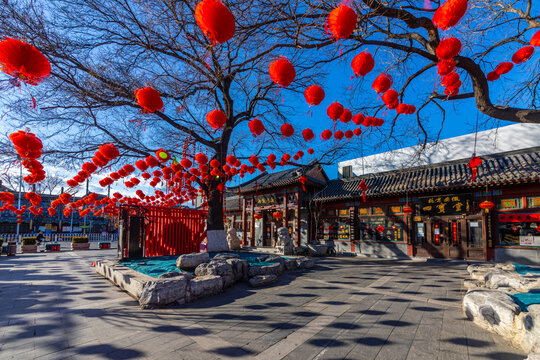 中国传统节日气氛的北京琉璃厂