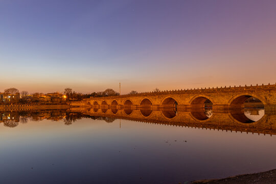 夕阳下的北京卢沟桥