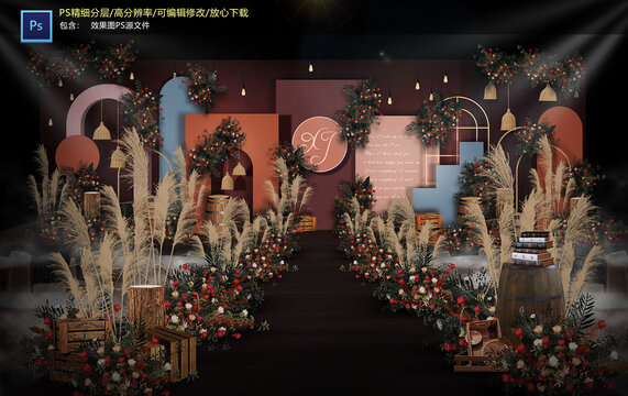 美式鄉(xiāng)村婚禮儀式區(qū)