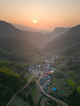 夕阳下的村落