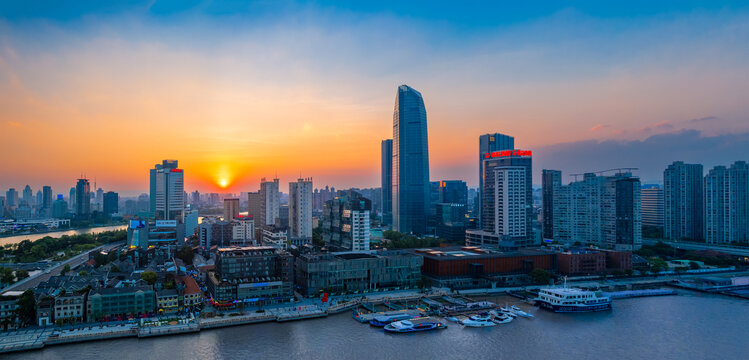 宁波三江口老外滩夜景