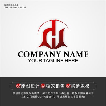 DH标志DH字母logo