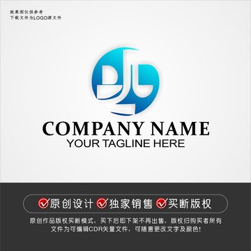 DJ标志DJ字母logo