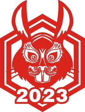 2023剪紙兔