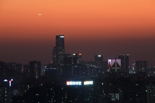 深圳前海城市建筑风光夜景