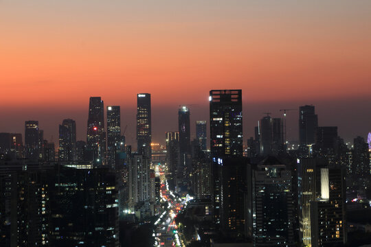 深圳前海城市建筑风光夜景