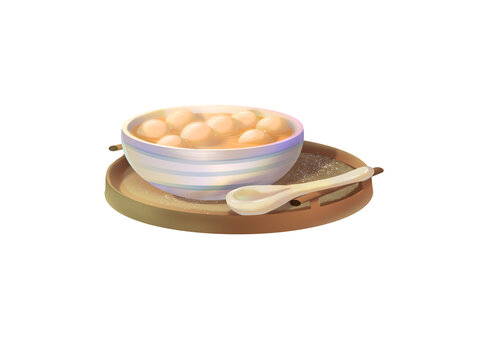 黃色紅糖湯圓冬至
