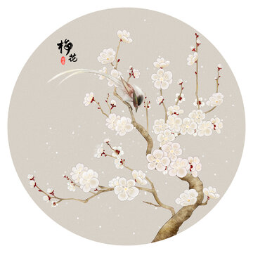 梅花花鳥圖