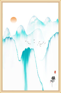 意境山水水墨畫