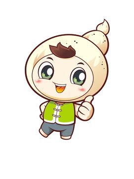 卡通可愛藕小弟豎大拇指