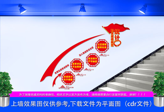 統(tǒng)計(jì)職業(yè)道德規(guī)范樓梯文化墻