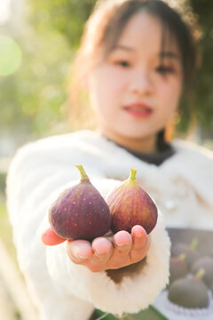 手里拿着无花果