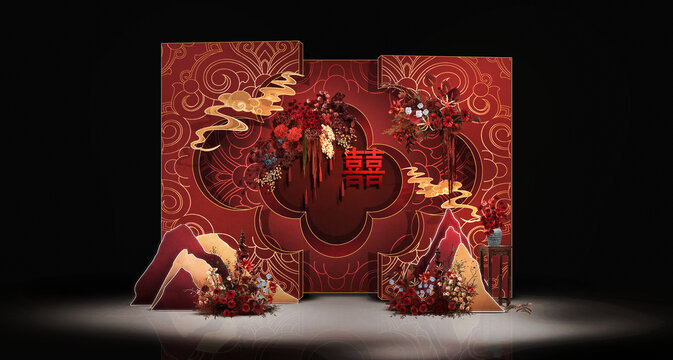 紅金色中式婚禮