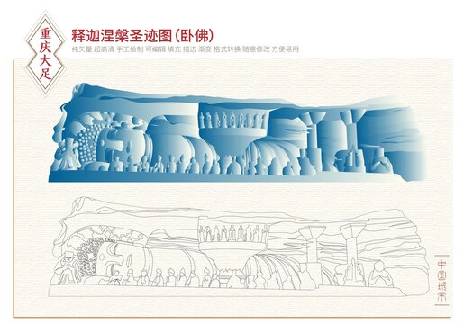大足釋迦涅槃圣跡圖臥佛