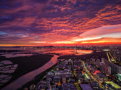 深圳南山区深圳湾大景