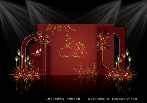 紅色婚禮背景