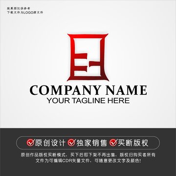 EH标志EH字母logo