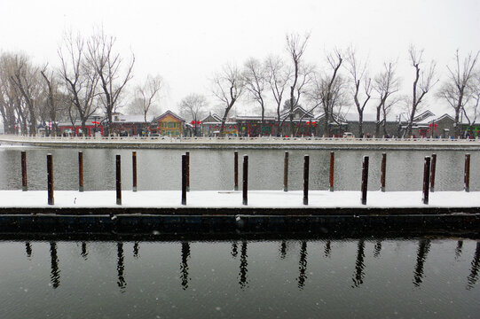 北京什刹海雪景