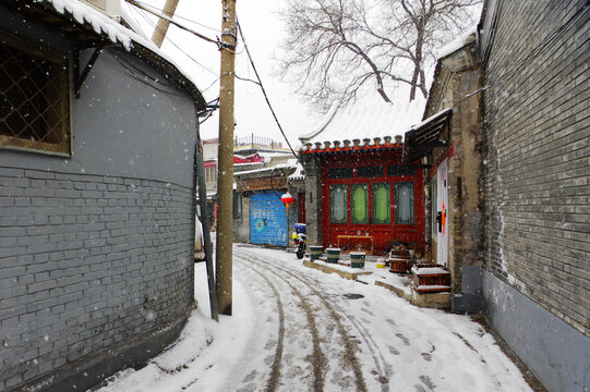 老北京胡同雪景