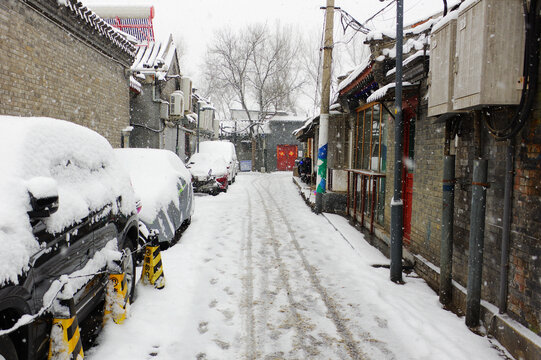 老北京胡同雪景