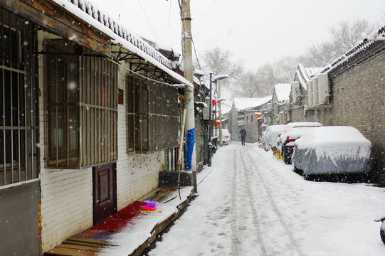 老北京胡同雪景