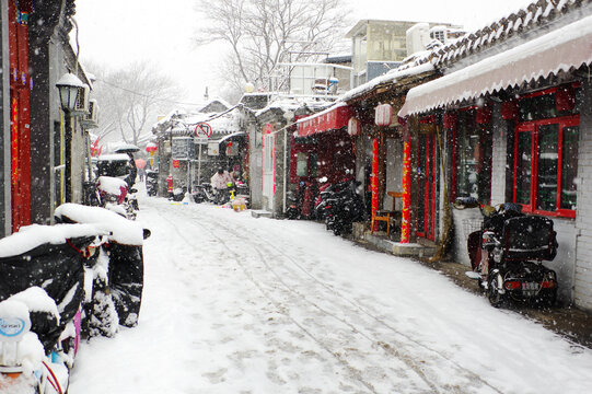 老北京胡同雪景