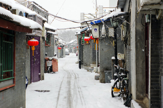 老北京胡同雪景