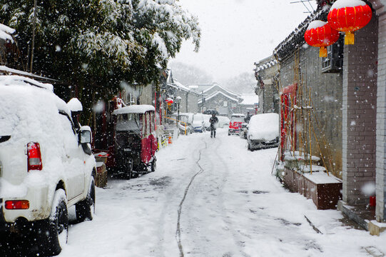 老北京胡同雪景