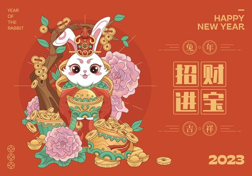 兔年迎財(cái)海報(bào)