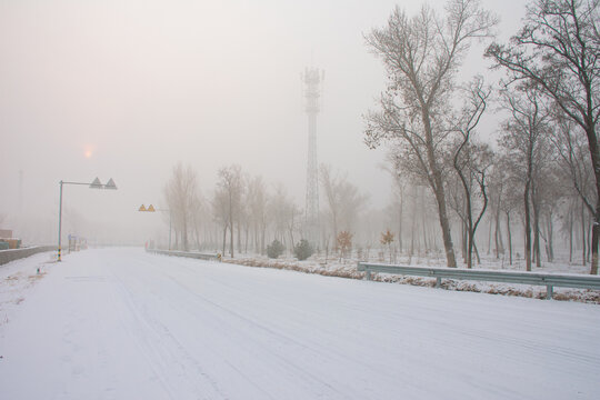 刚下完雪的早晨