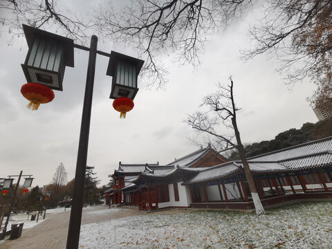 兴庆宫冬日雪景