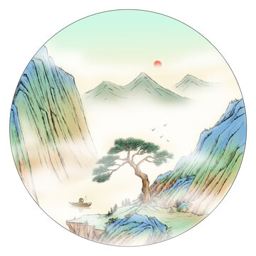 中国风山水装饰画