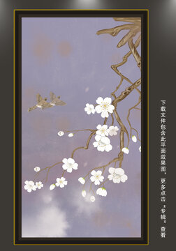白色梅花裝飾畫