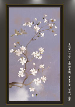 玉蘭花掛畫