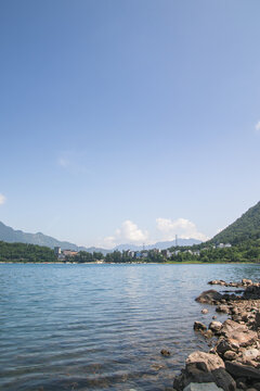 晴朗天气下的湖面