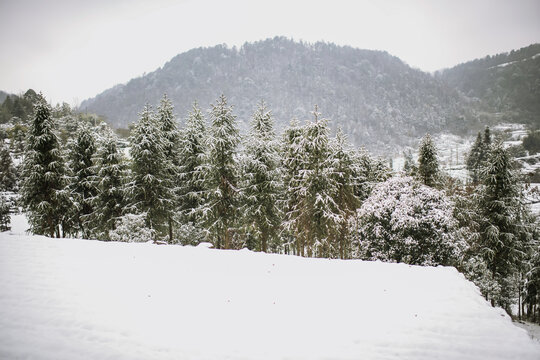 山乡雪景