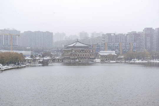 曲江池雪景