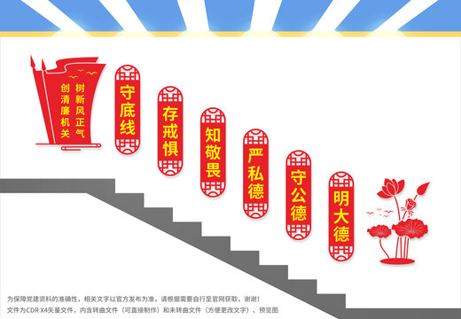 清廉機(jī)關(guān)樓梯文化墻