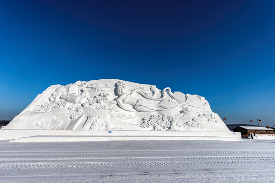 中国长春净月潭冬季雪雕景观