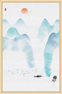 山水水墨畫