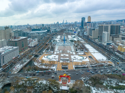 雪后的济南城市风光
